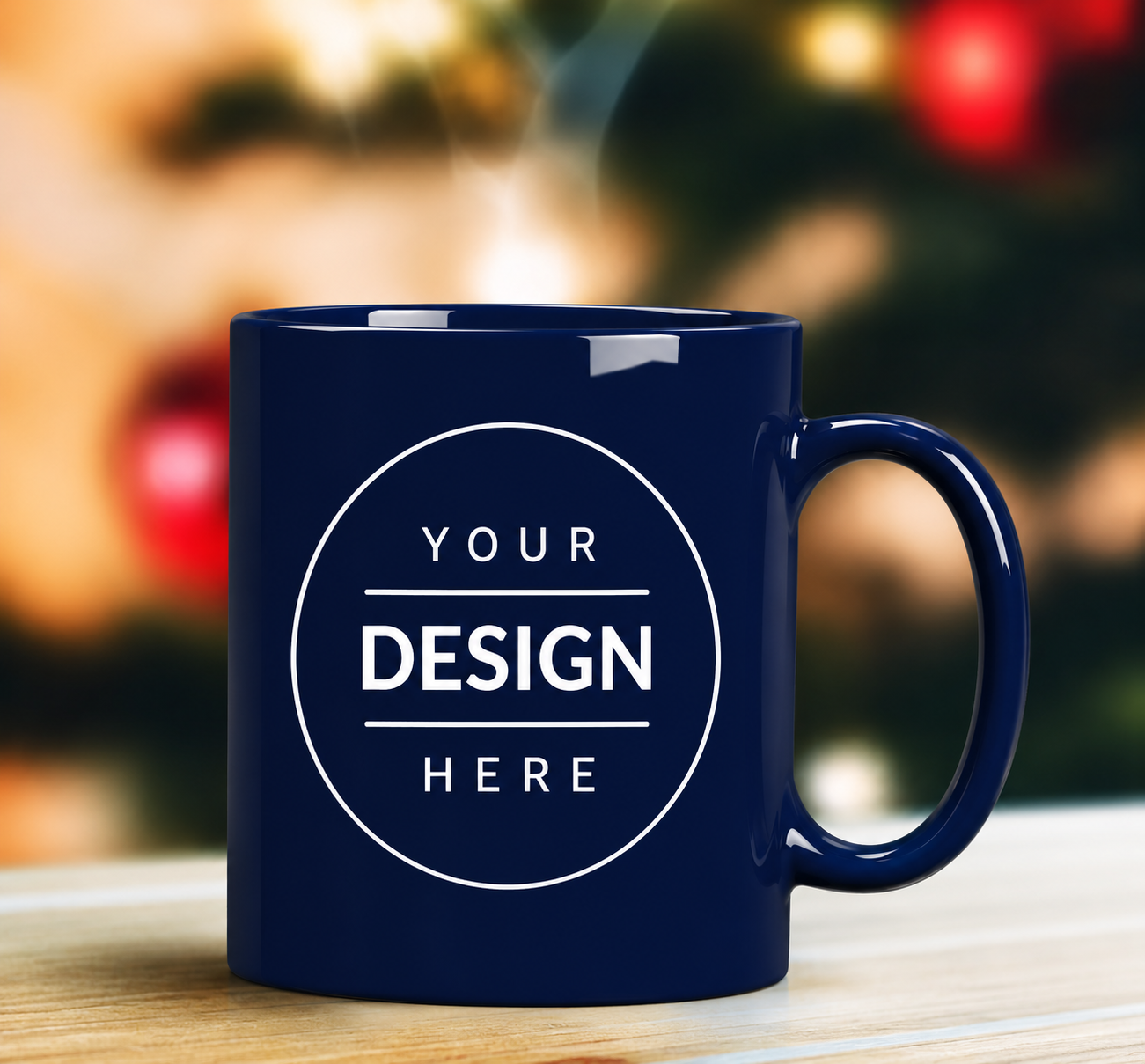 Custom Branded Ceramic Mug – Navy Blue | Logo Printed Coffee Mug