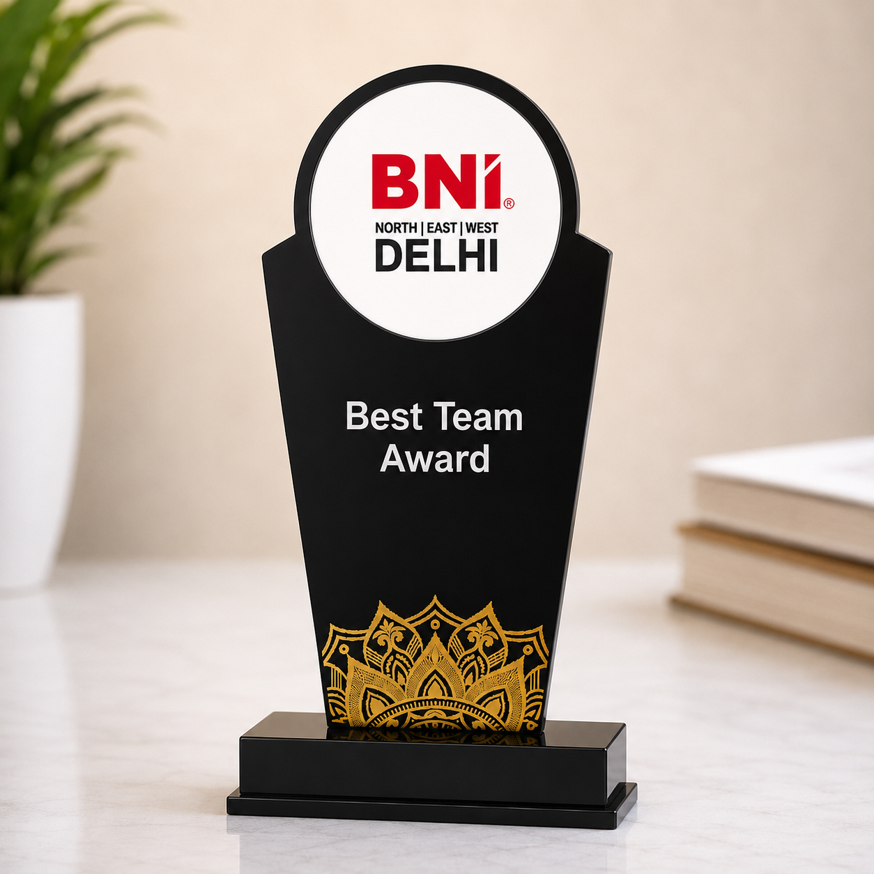The Print Snap Premium Personalized Trophy | Custom Corporate Award | Employee Recognition Award | Acrylic & Wooden Trophy | PT-005