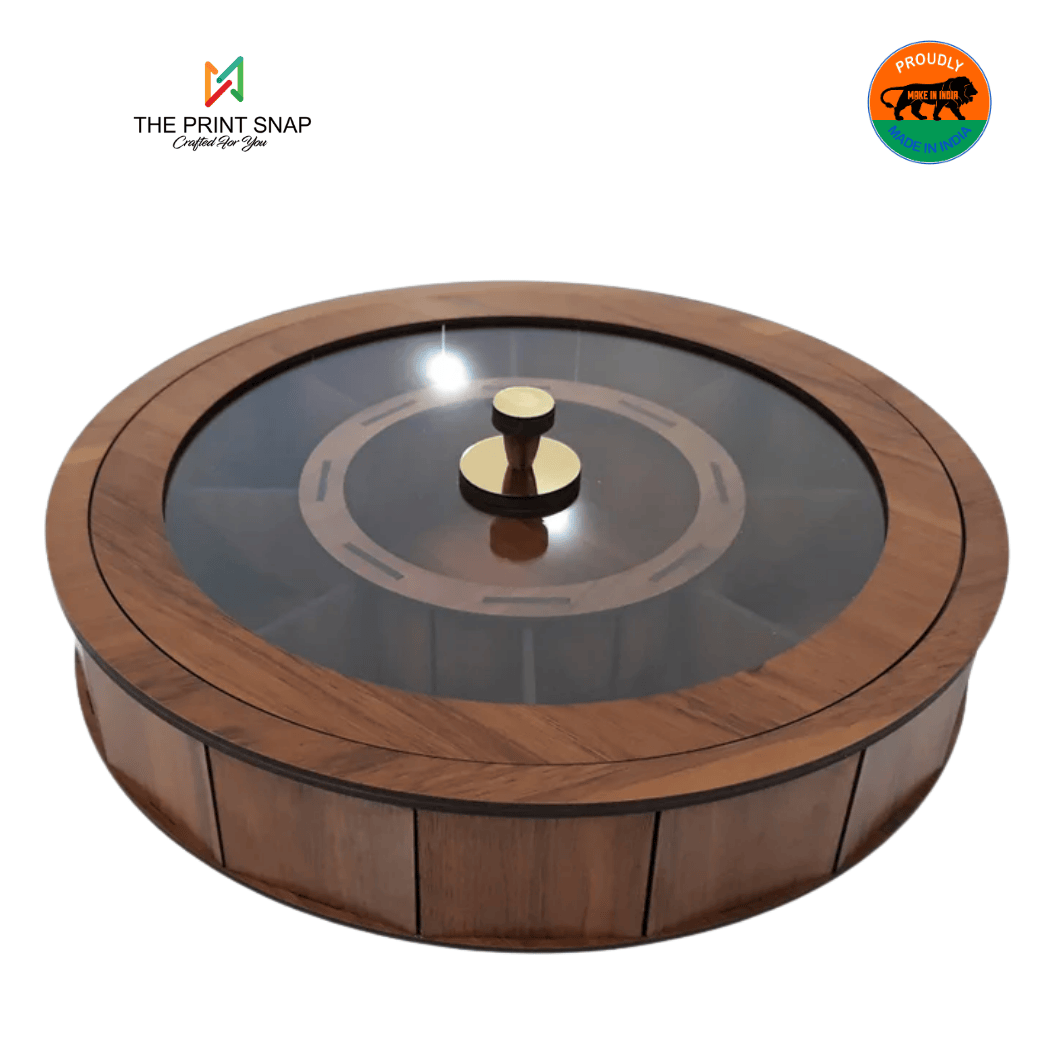 Corporate Gift - Dry Fruit Box | Premium Corporate Gift | Handcrafted | Custom Branding | Round with Transparent Lid