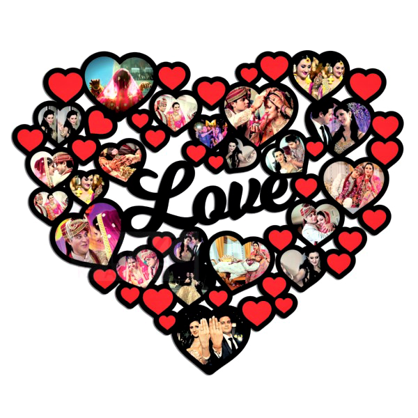 Heart Shape Collage Frame | Wall Hanging