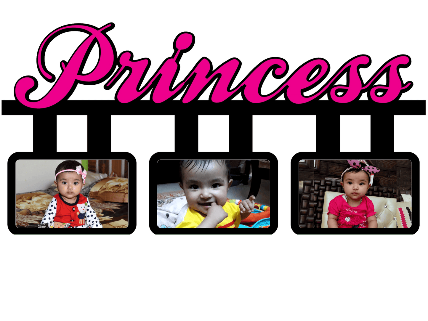 Princess - 3 Pic Personalised Collage Photo Frame