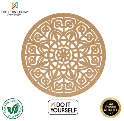 MDF Coaster with Stand | Tea Coaster | Set of 6 | Mandala Design 006