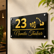 Premium Acrylic House Name Plate | Modern Custom Home & Office Name Board with Gold Finish | Personalized Door Sign | TPC 01