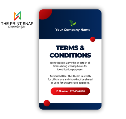 Employee ID card with custom photo, name, logo, and barcode – printed on durable PVC for office and corporate use.