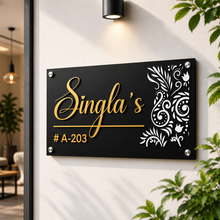 Premium Acrylic House Name Plate | Modern Custom Home & Office Name Board with Gold Finish | Personalized Door Sign | TPC 05