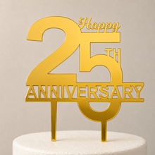 25th Anniversary Cake Topper – Gold Mirror Acrylic