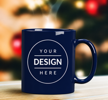 Custom Branded Ceramic Mug – Navy Blue | Logo Printed Coffee Mug