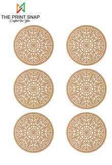 MDF Coaster with Stand | Mandala Design 001