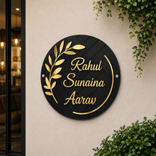 Premium Acrylic House Name Plate | Modern Custom Home & Office Name Board with Gold Finish | Personalized Door Sign | TPC 02