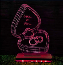 Couple Ring & Box - 3D Illusion Lamp | Happy Anniversary