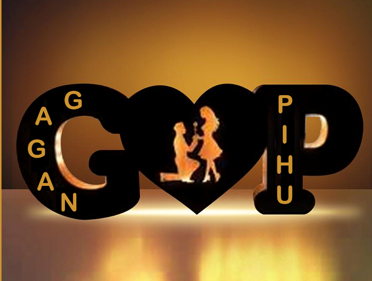 Personalised LED Name Initials | Name Initial with Heart