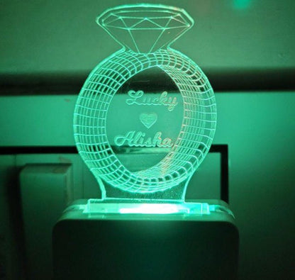 Best Couple | Diamond Ring 3D Illusion Lamp